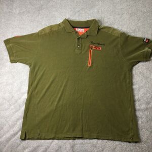 Coogi Polo Shirt Mens XXL Olive Green Australia Hip‎ Hop 90s Urban Streetwear